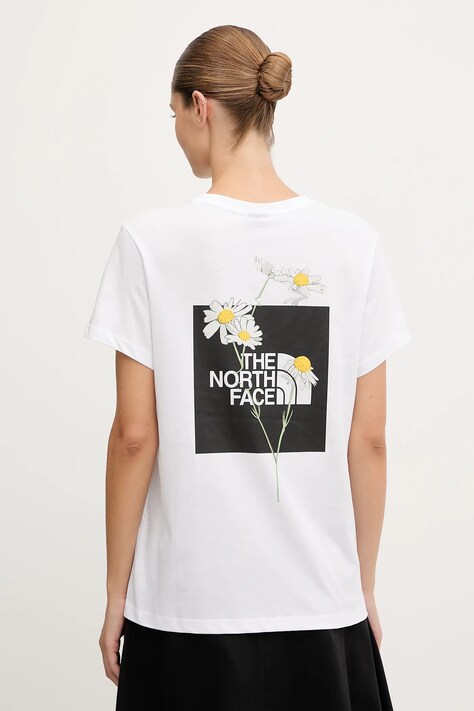 Памучна тениска The North Face дамска в бяло NF0A8F67FN41