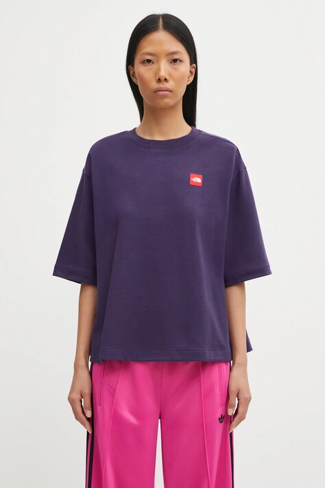 The North Face t-shirt bawełniany Redbox damski kolor fioletowy NF0A8EG61JI1