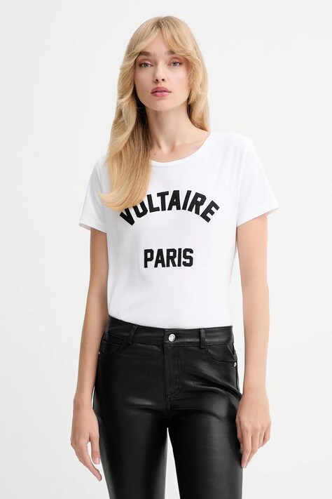 ZADIG&VOLTAIRE t-shirt bawełniany damski kolor biały JWTS02837