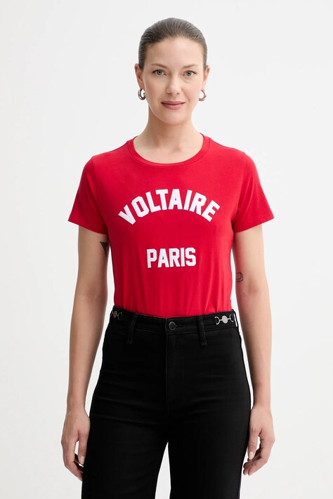 ZADIG&VOLTAIRE tricou din bumbac culoarea roșu, JWTS02837