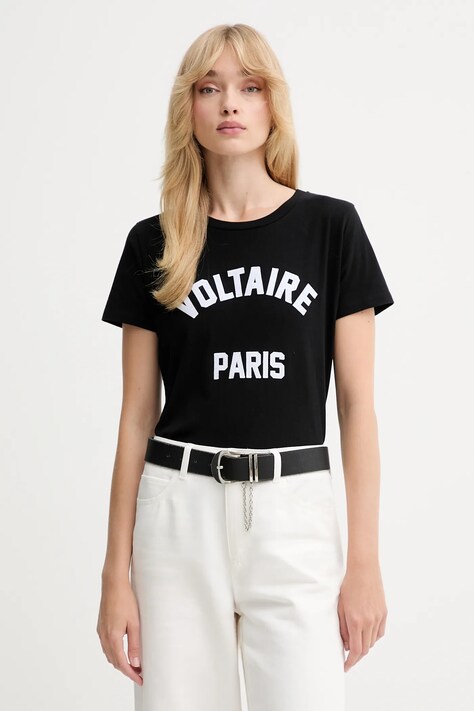ZADIG&VOLTAIRE t-shirt bawełniany damski kolor czarny JWTS02837