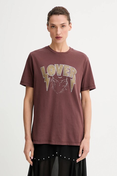 Бавовняна футболка ZADIG&VOLTAIRE колір коричневий JWTS02814