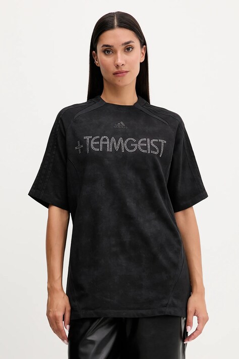 adidas Originals tricou din bumbac Rhinestone Tee culoarea negru, KF3113