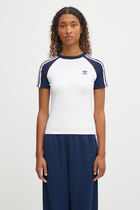 adidas Originals t-shirt 3-Stripes Raglan Slim donna colore bianco JV7190