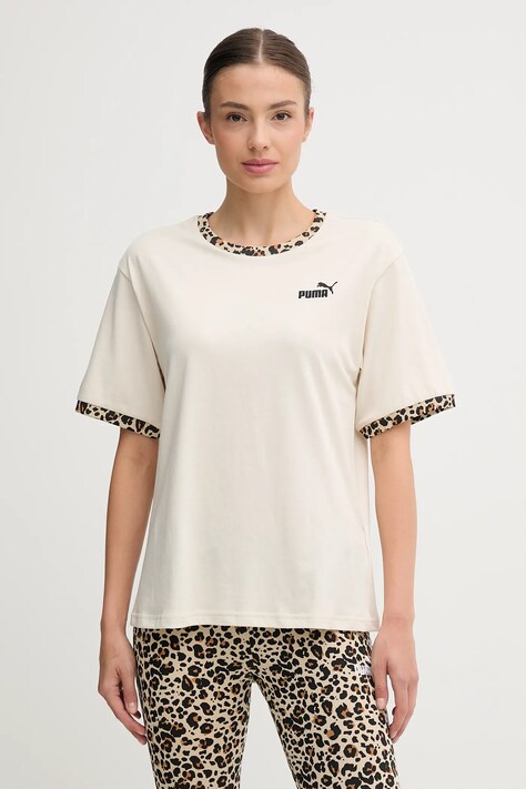 Puma t-shirt bawełniany damski kolor beżowy 688082