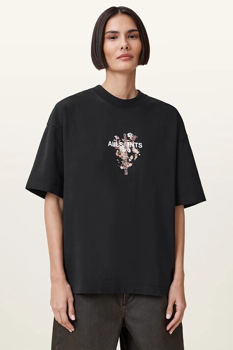 AllSaints t-shirt ETERNAL damski kolor czarny W284JC