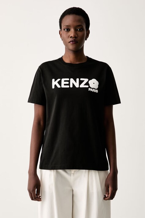 Kenzo T-shirt damski bawełniany czarny FF52TS1574SO