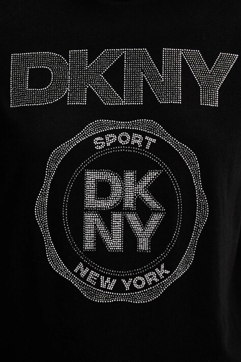 Бавовняна футболка Dkny — AW25-TSD0LH, чорний — фото 5