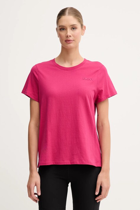 Dkny t-shirt bawełniany damski kolor różowy DP5T1372