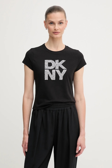 Tričko Dkny dámske, čierna farba, DJ5T1512