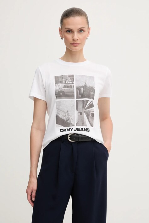 Dkny t-shirt damski kolor biały DJ5T1526