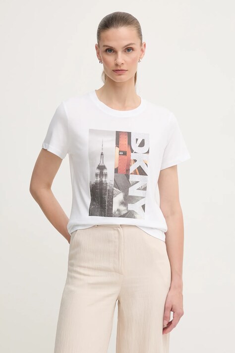 Dkny t-shirt damski kolor biały DJ5T1547