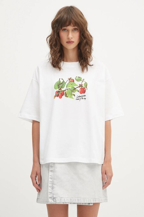 Carhartt WIP t-shirt bawełniany W' S/S Cream Of The Crop damski kolor biały I035244.02XX
