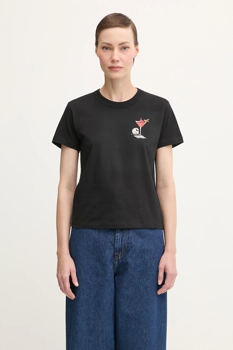 Carhartt WIP t-shirt bawełniany W' S/S Jake Garcia damski kolor czarny I035258.89XX