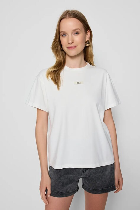 Bizuu t-shirt bawełniany TISHALLE damski kolor biały TISHALLE KREMOWY