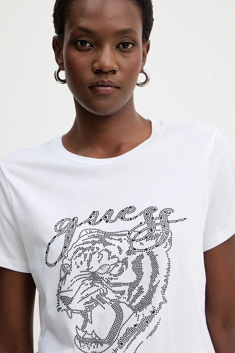 Бавовняна футболка Guess — AW25-TSD0N1, білий — фото 4