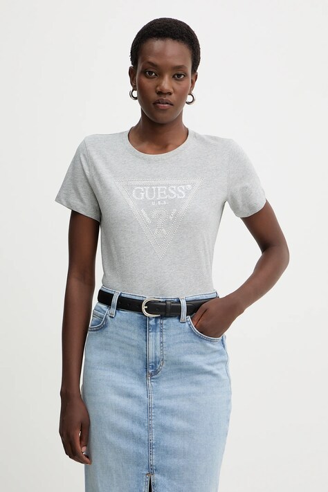 Guess t-shirt bawełniany damski kolor szary W5BI18 I3Z14