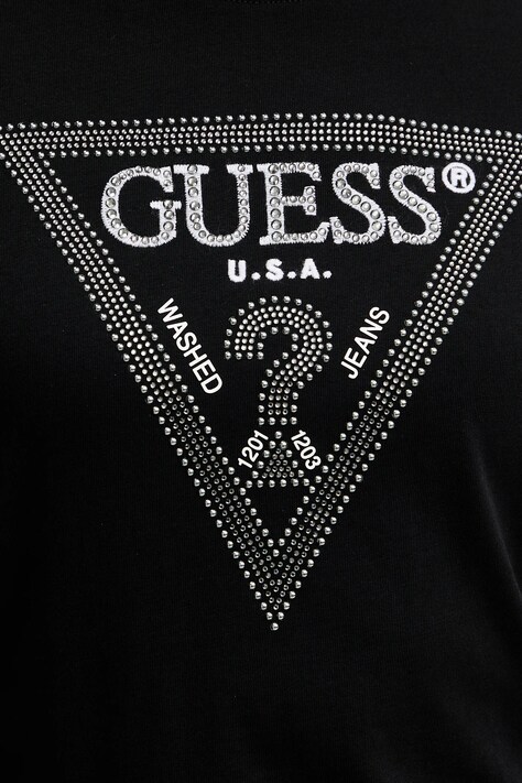Бавовняна футболка Guess — AW25-TSD0N8, чорний — фото 5