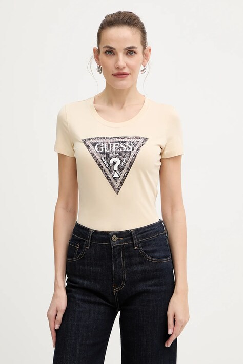 Guess tricou culoarea bej, W5BI15 J1314