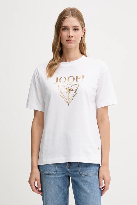 Joop! t-shirt bawełniany damski kolor biały 30047768