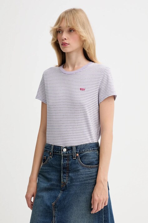 Levi's t-shirt bawełniany damski kolor fioletowy 39185