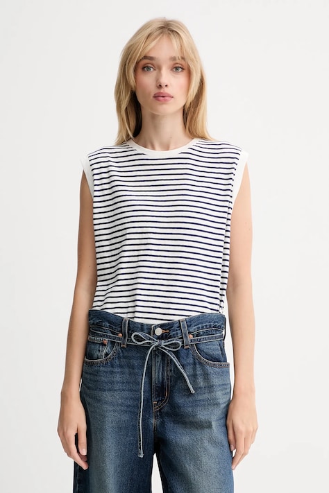 Levi's top bawełniany kolor granatowy A8794