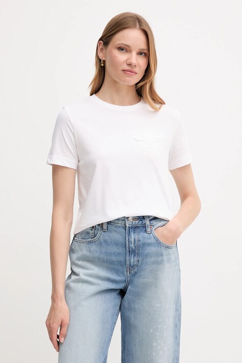 Gant t-shirt bawełniany damski kolor biały 4202589