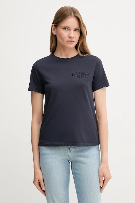 Gant tricou din bumbac culoarea bleumarin, 4202589