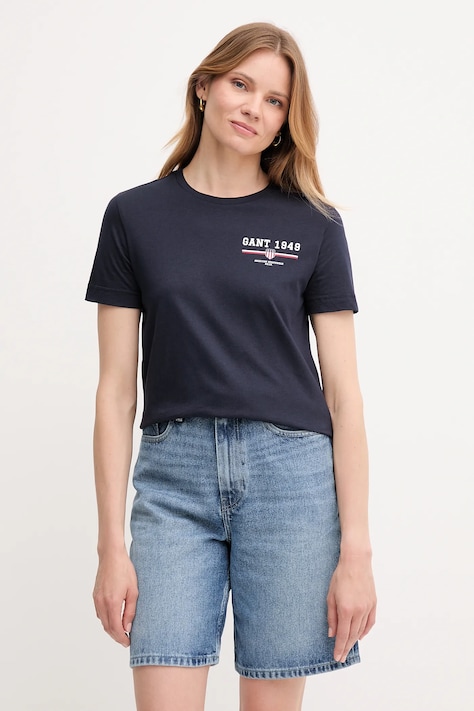 Gant tricou din bumbac culoarea bleumarin, 4201554