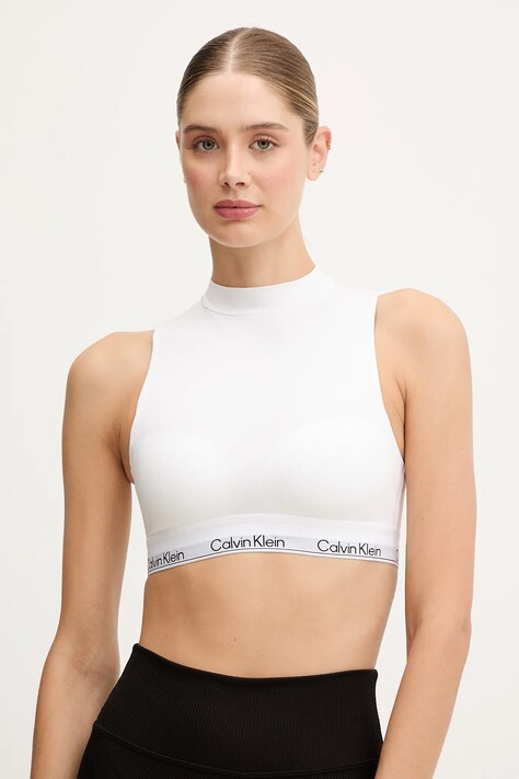 Top Calvin Klein Underwear biela farba, s polorolákom, LV00QF8383