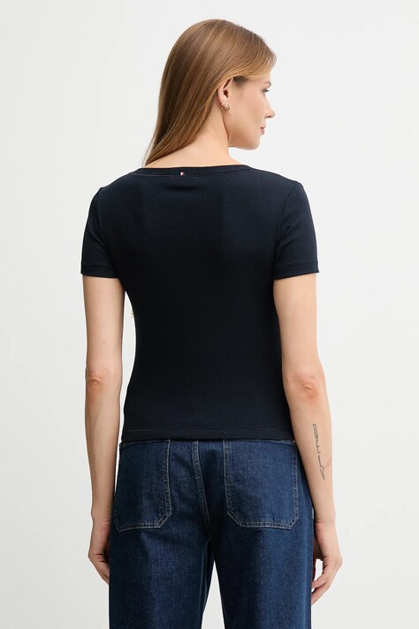 Tričko Tommy Hilfiger dámske, tmavomodrá farba, UW0UW06067