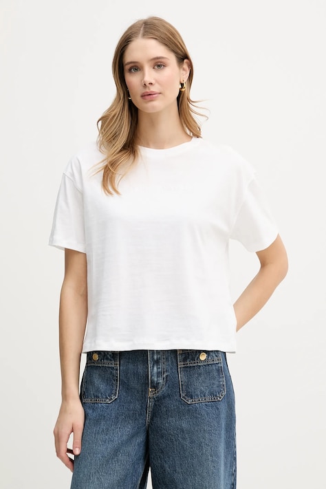 Tommy Hilfiger t-shirt bawełniany damski kolor beżowy UW0UW06236