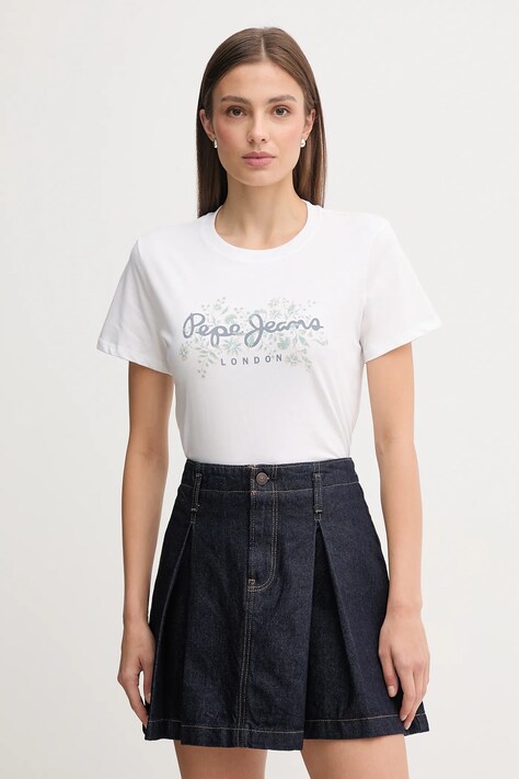 Pepe Jeans t-shirt bawełniany damski kolor biały PL5000049