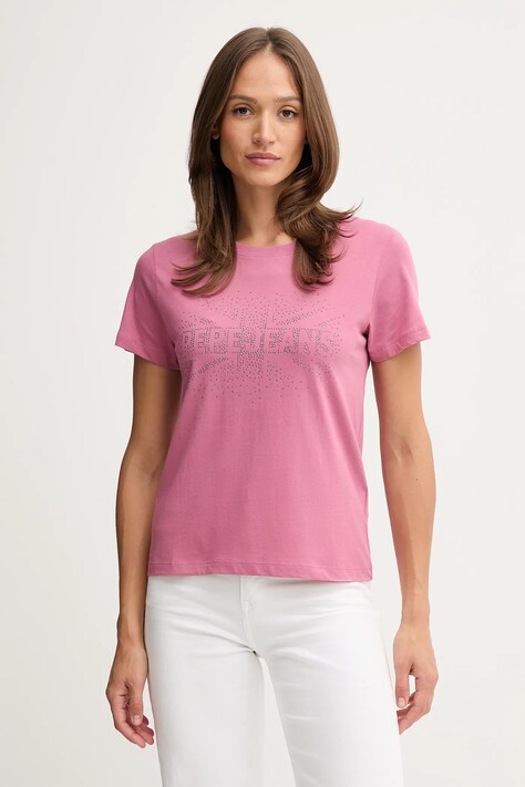 Pepe Jeans t-shirt bawełniany damski kolor różowy PL5000026