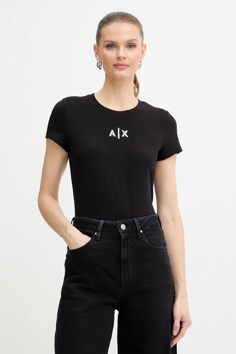 Armani Exchange t-shirt damski kolor czarny XW001382 AF16294