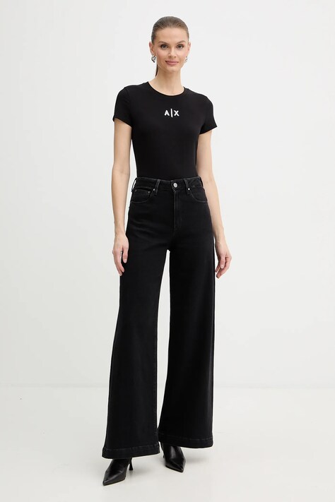 Armani Exchange t-shirt damski kolor czarny XW001382 AF16294