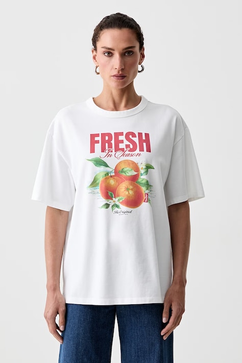 Levi's T-shirt damski bawełniany GR TABOR biały 001MX