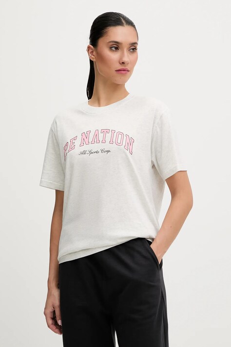 P.E Nation t-shirt bawełniany Heritage damski kolor szary 253T108