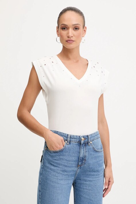 Morgan t-shirt damski kolor biały DCLO