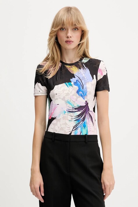 Desigual t-shirt VIENA damski kolor czarny 25WWTK52