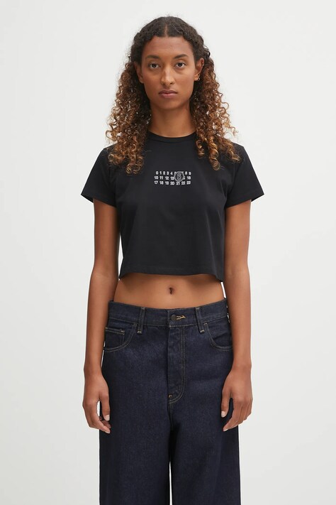 Μπλουζάκι MM6 Maison Margiela χρώμα: μαύρο, S52GC0352.S24312.900