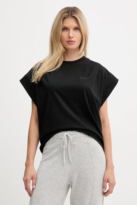 BOSS Orange t-shirt bawełniany damski kolor czarny 50547799