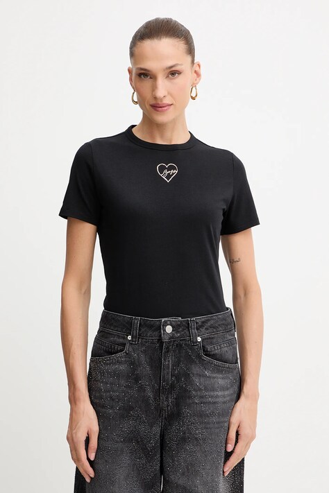 BOSS Orange t-shirt bawełniany damski kolor czarny 50549192