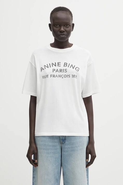 Anine Bing t-shirt bawełniany cohen damski kolor biały A.08.11518