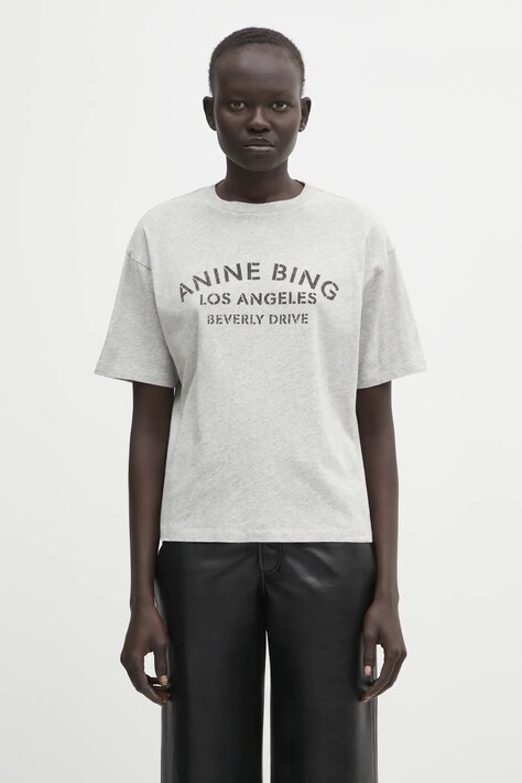 Anine Bing t-shirt bawełniany cohen damski kolor szary A.08.11519
