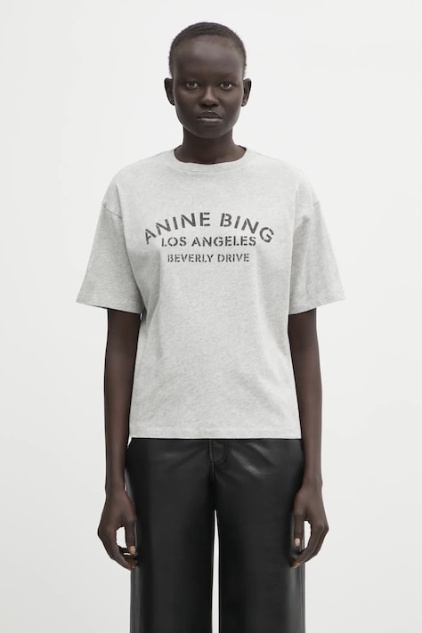 Anine Bing t-shirt bawełniany cohen damski kolor szary A.08.11519