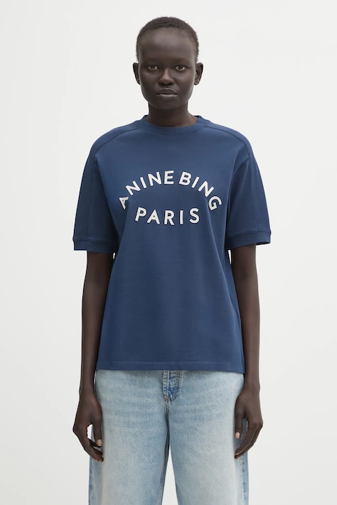 Anine Bing t-shirt bawełniany jaylin damski kolor granatowy A.08.11527