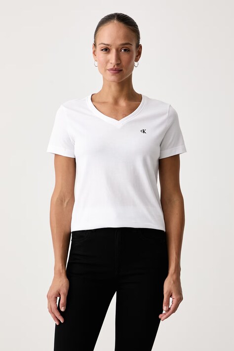 Calvin Klein Jeans T-shirt damski bawełniany biały LV047B205G