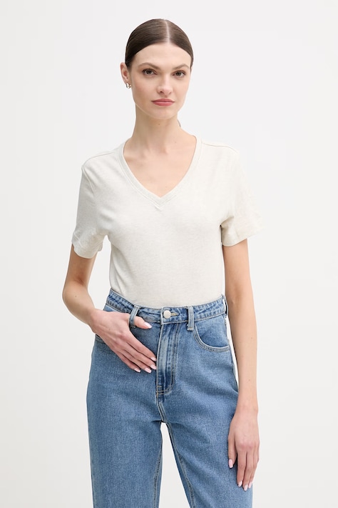 Pamučna majica Calvin Klein Jeans za žene, boja: ružičasta, LV047B205G