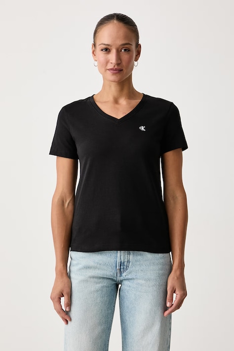 Calvin Klein Jeans T-shirt damski bawełniany czarny LV047B205G